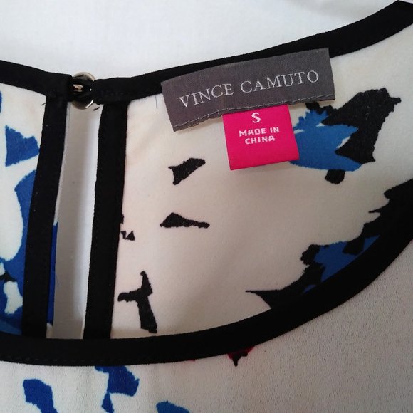 Vince Camuto Nautical Bloom Women's Cold Shoulder Multicolor Blouse Top- Size S - Picture 8 of 9